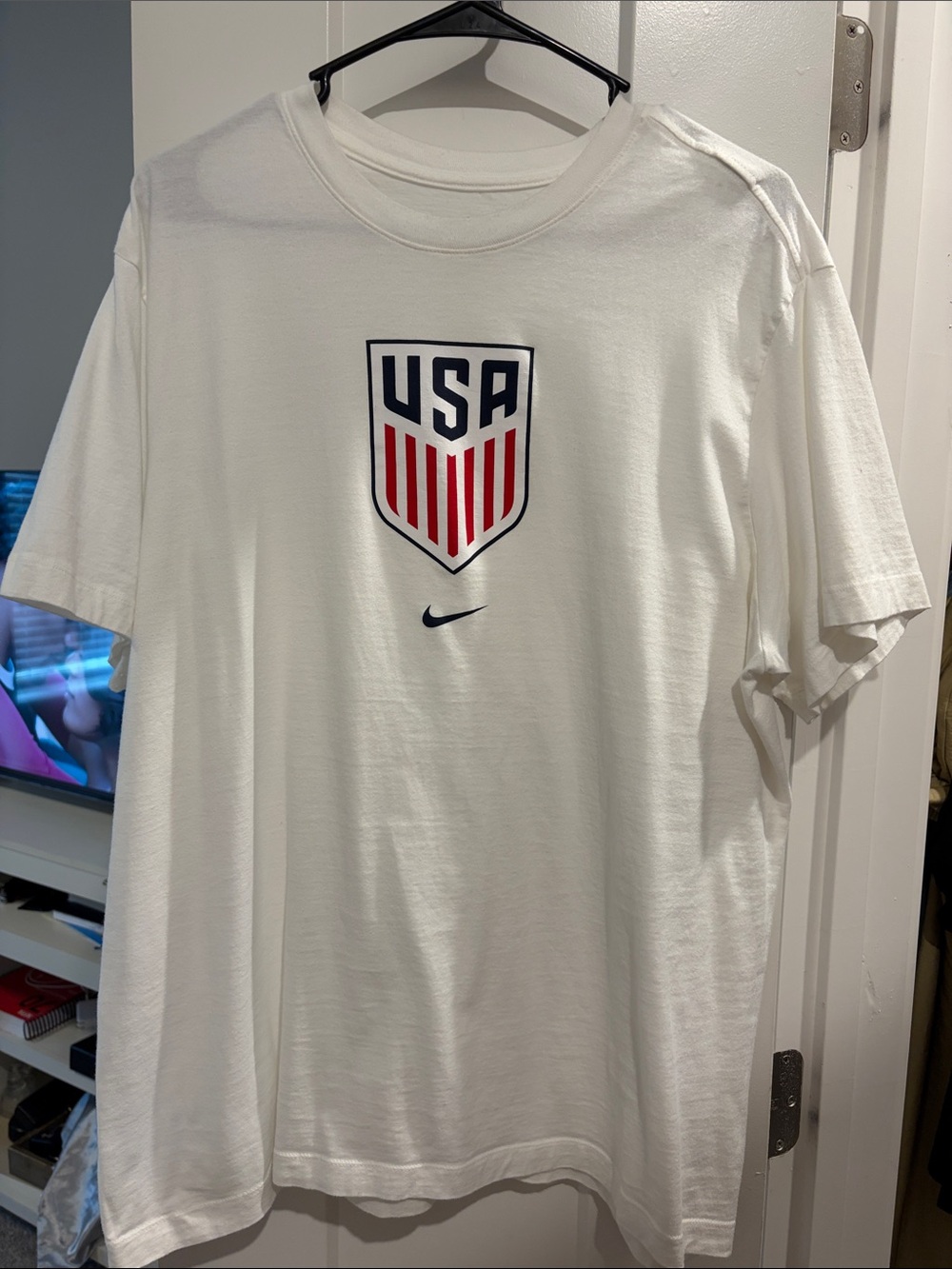 Nike White USA Shield Graphic Short Sleeve Tee